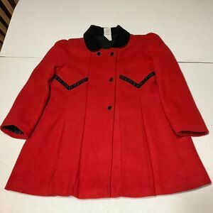 Vintage Winnie the Pooh Jacket Coat Overcoat Youth Size 6X Made USA Red Black
